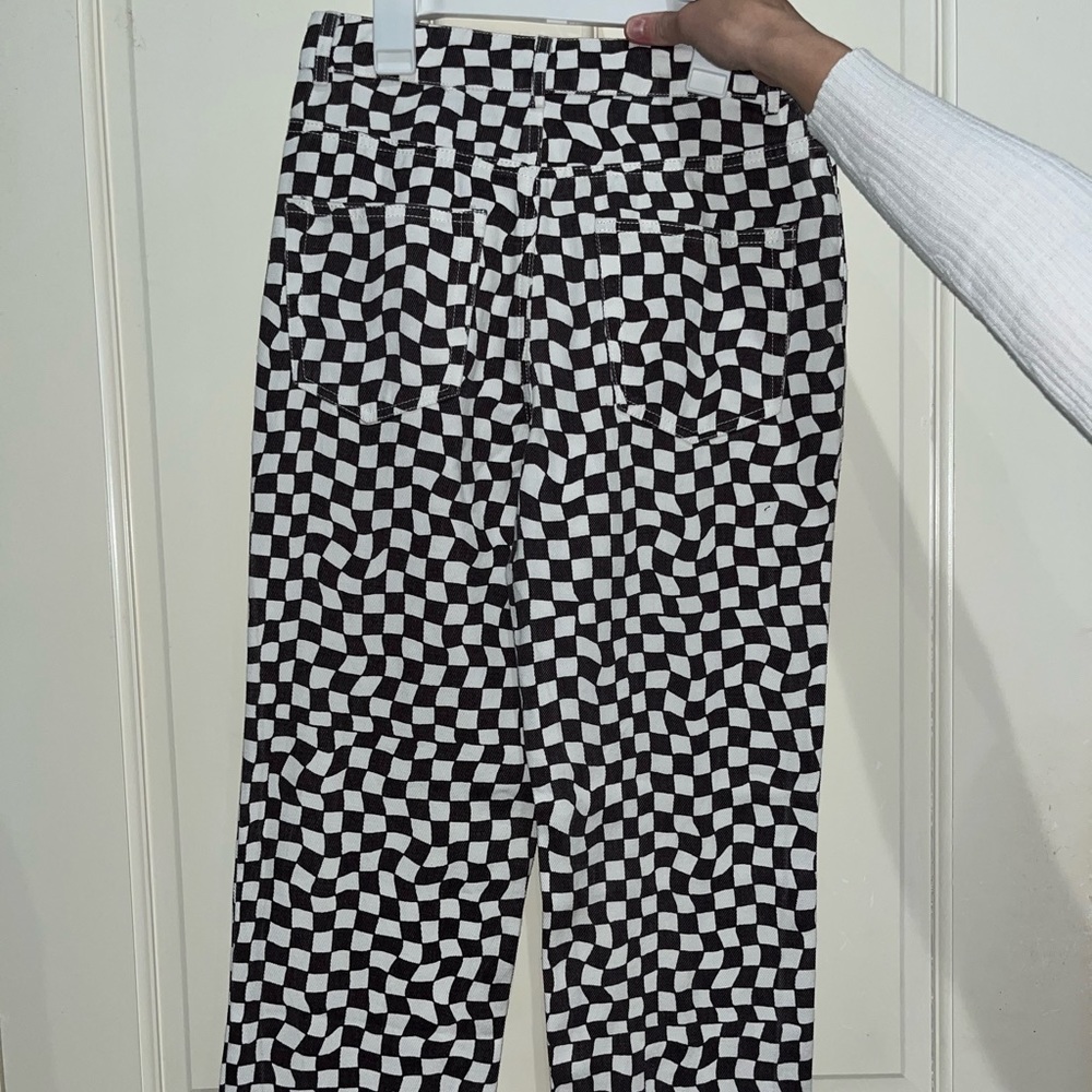 NWT!! Peppermayo pacsun black and white high waisted- checkered pants. SIZE FOUR